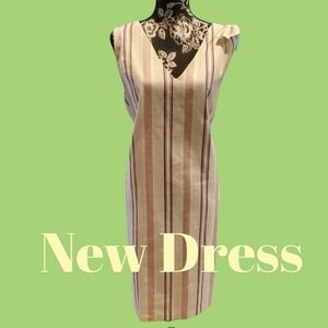 ANN TAYLOR linen midi dress